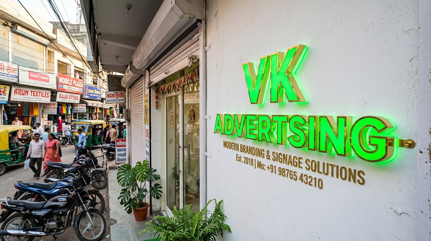 VK Advertising 3D LED Signboard installed in Haridwar