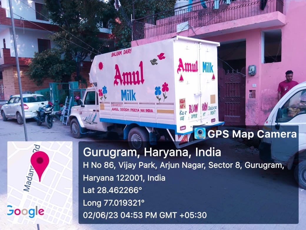Amul Milk Commercial Delivery Bolero Pickup Rear View