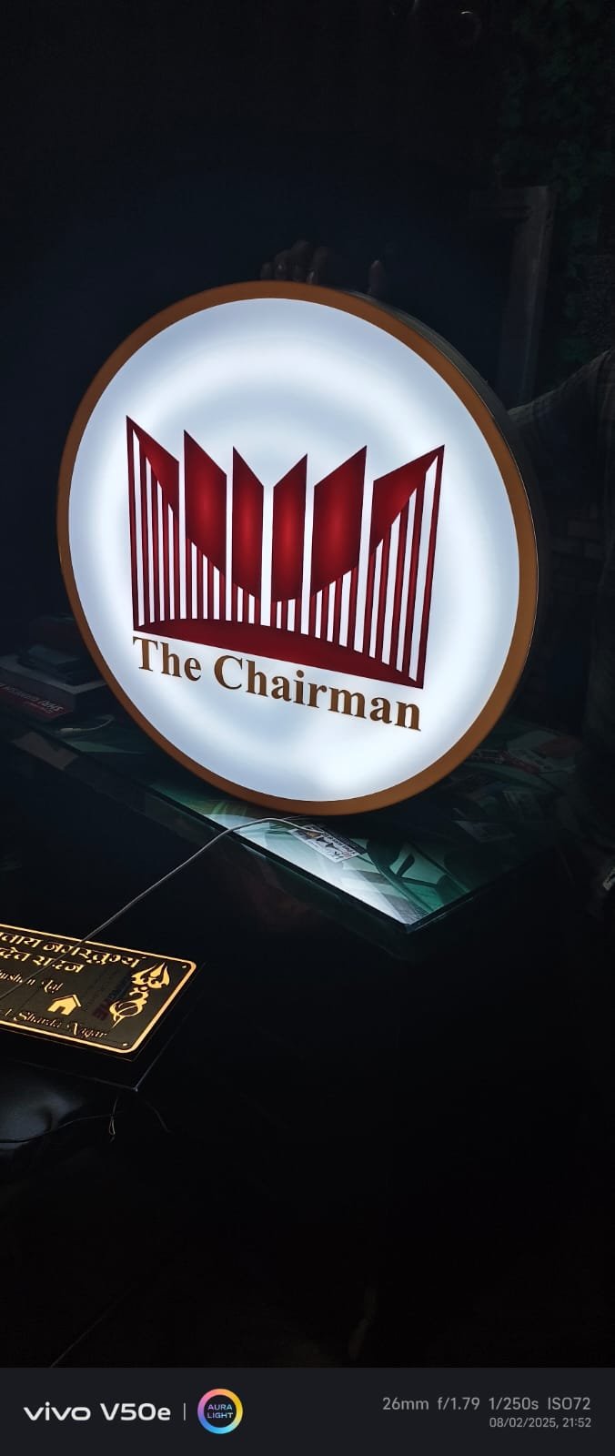 The Chairman Luxury Backlit Acrylic & Gold Sign